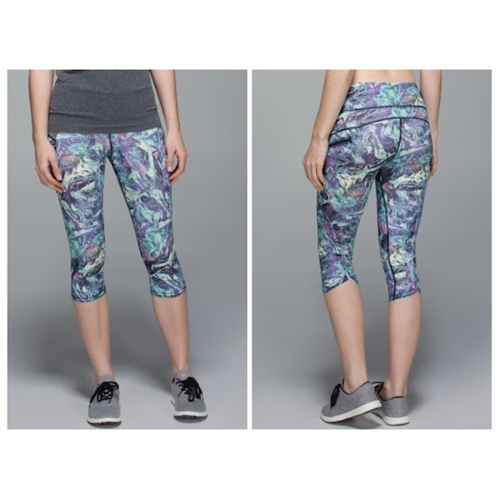 Lululemon Run Inspire Crop Leggings Womens 6 Iridescent‎ Multi Full-On Luxtreme